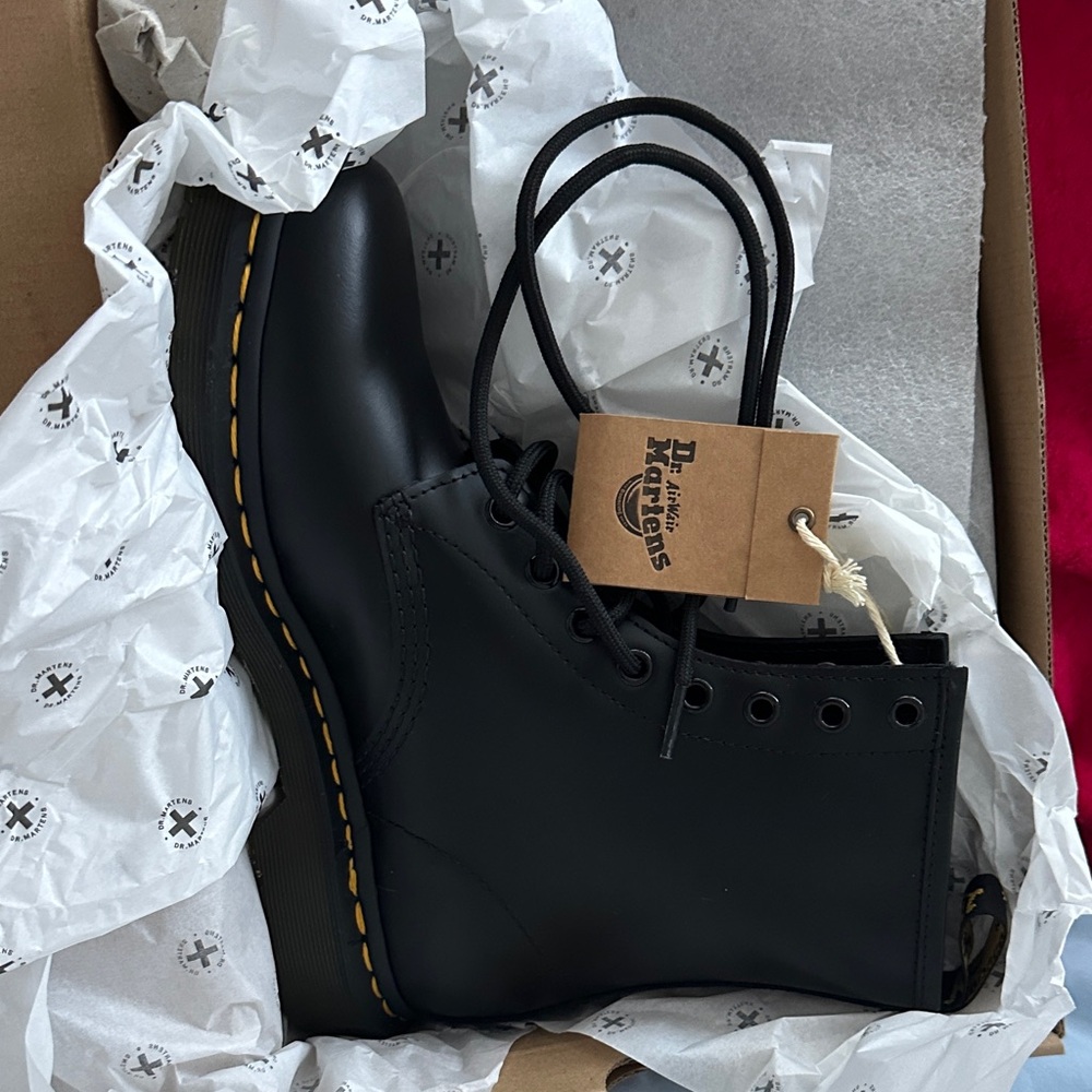 Dr. Martens Black Leather Lace-Up Boots
